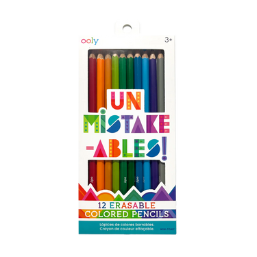 Ooly Un-Mistakeables! Erasable Colored Pencils - Set of 12