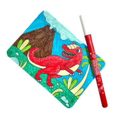 Ooly Undercover Art Hidden Pattern Coloring Activity Art Cards - Dino Tales
