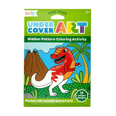 Ooly Undercover Art Hidden Pattern Coloring Activity Art Cards - Dino Tales