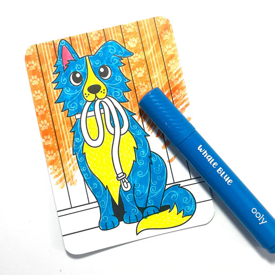 Ooly Undercover Art Hidden Pattern Coloring Activity Art Cards - Dog Days