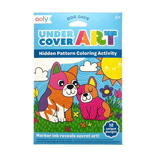 Ooly Undercover Art Hidden Pattern Coloring Activity Art Cards - Dog Days