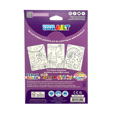 Ooly Undercover Art Hidden Pattern Coloring Activity Art Cards - Rainforest Fun