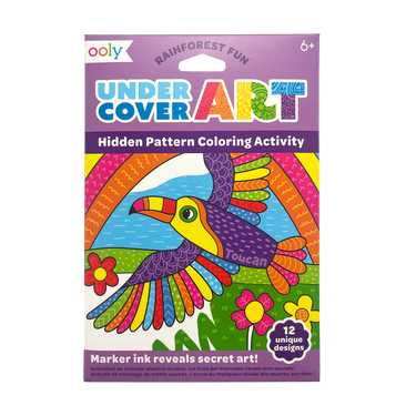 Ooly Undercover Art Hidden Pattern Coloring Activity Art Cards - Rainforest Fun