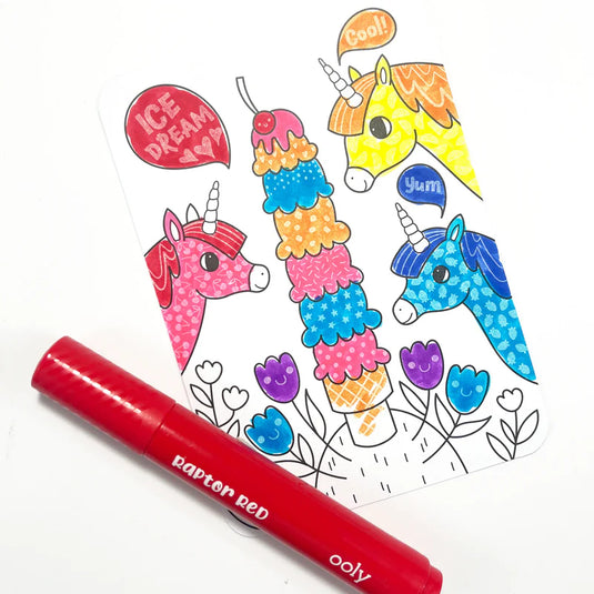 Ooly Undercover Art Hidden Pattern Coloring Activity Art Cards - Unicorn Friends