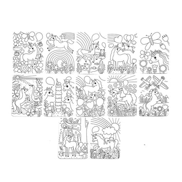 Ooly Undercover Art Hidden Pattern Coloring Activity Art Cards - Unicorn Friends