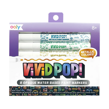 Ooly Vivid Pop! Water Based Paint Markers - Metallic (8 Set)
