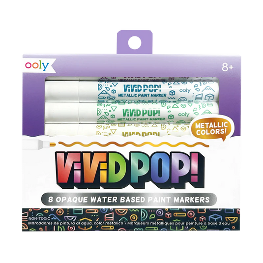 Ooly Vivid Pop! Water Based Paint Markers - Metallic (8 Set)