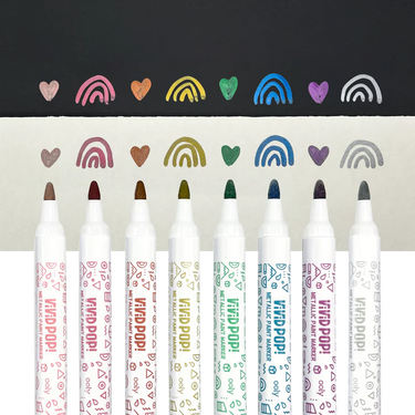 Ooly Vivid Pop! Water Based Paint Markers - Metallic (8 Set)