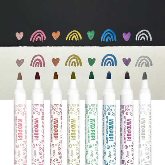 Ooly Vivid Pop! Water Based Paint Markers - Metallic (8 Set)