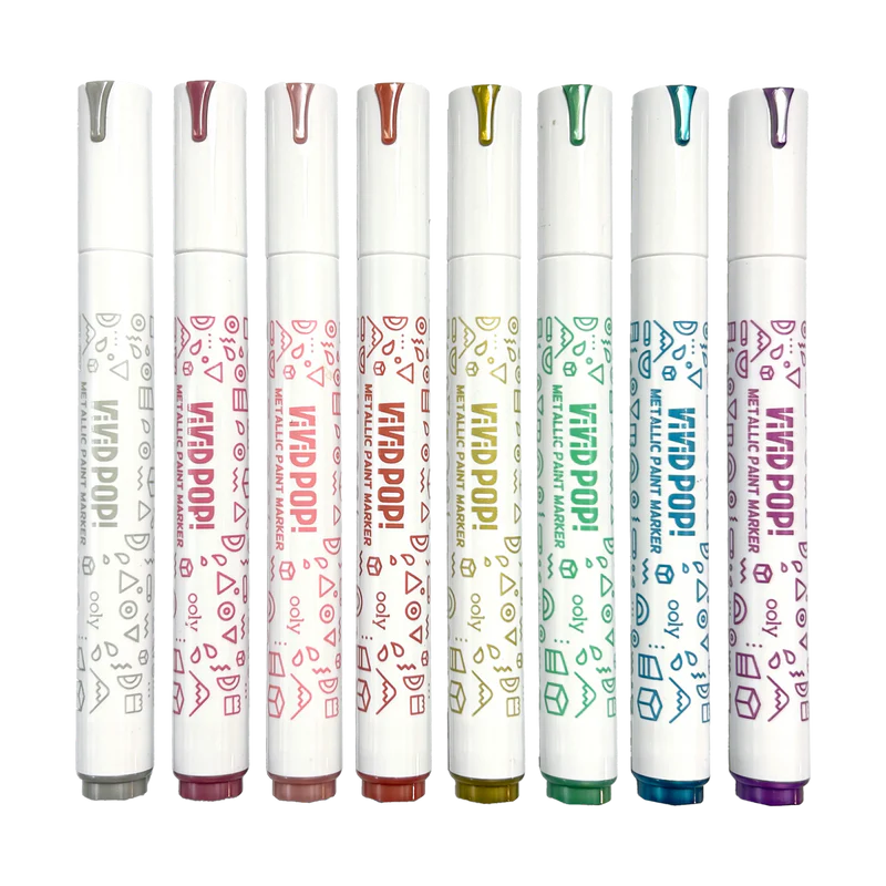 Load image into Gallery viewer, Ooly Vivid Pop! Water Based Paint Markers - Metallic (8 Set)
