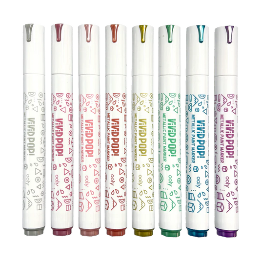 Ooly Vivid Pop! Water Based Paint Markers - Metallic (8 Set)