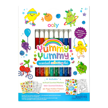 Yummy Yummy Scented Coloring Kit - Markers Stickers Coloring Book