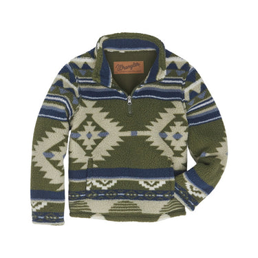 Wrangler Bo'ys Quarter-Zip Sherpa Pullover (Alpine) Size XL