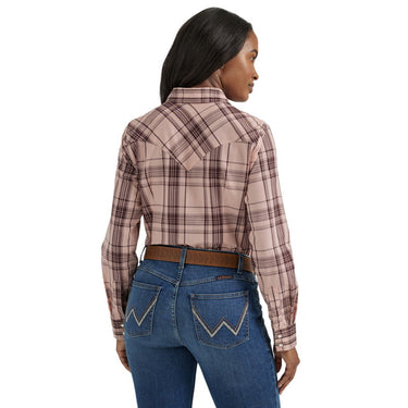 Wrangler Women's Plaid Snap Shirt (Rose) Size M