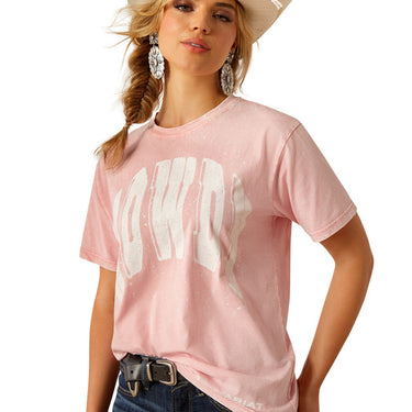 Ariat Women's HOWDY Short Sleeve T-Shirt (Acid Wash Pink) Size XL
