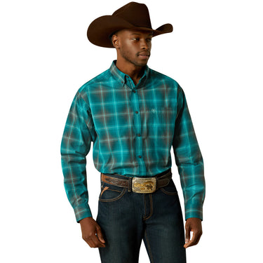 Ariat Plaid Pro Bear Long Sleeve Button Up Western Shirt Image (Dark Teal) Size L