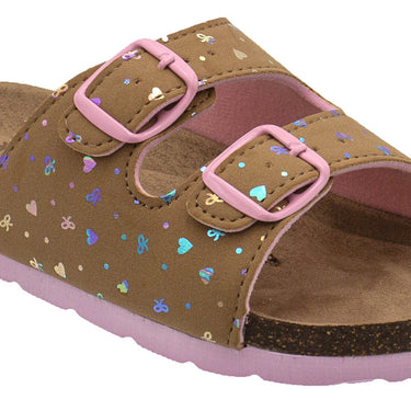 Northside Kid's Mariani II Heart Print Cork Sandal (Brown/Pink) Size 4