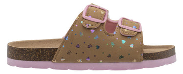 Northside Kid's Mariani II Heart Print Cork Sandal (Brown/Pink) Size 4