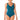 Krinkle Chlorine Resistant Cross Over One Piece Swimsuit - Dark Teal Blue Size 8