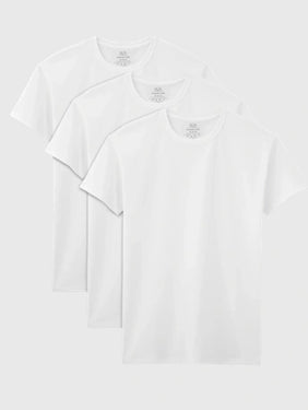 Fruit of the Loom Men's Short Sleeve Crew T-Shirt 3-Pack (White) Size S