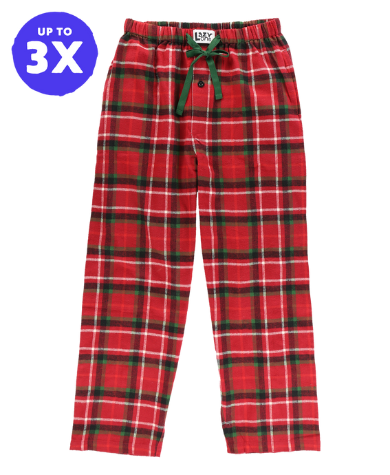 Christmas Plaid Men's Flannel PJ Pants 3XL