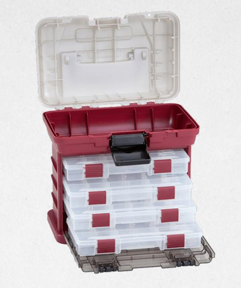 Load image into Gallery viewer, Plano 4-By Rack System Tackle Box (3500) - Red/Silver
