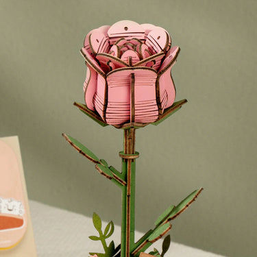 Rowood DIY Wooden Pink Rose