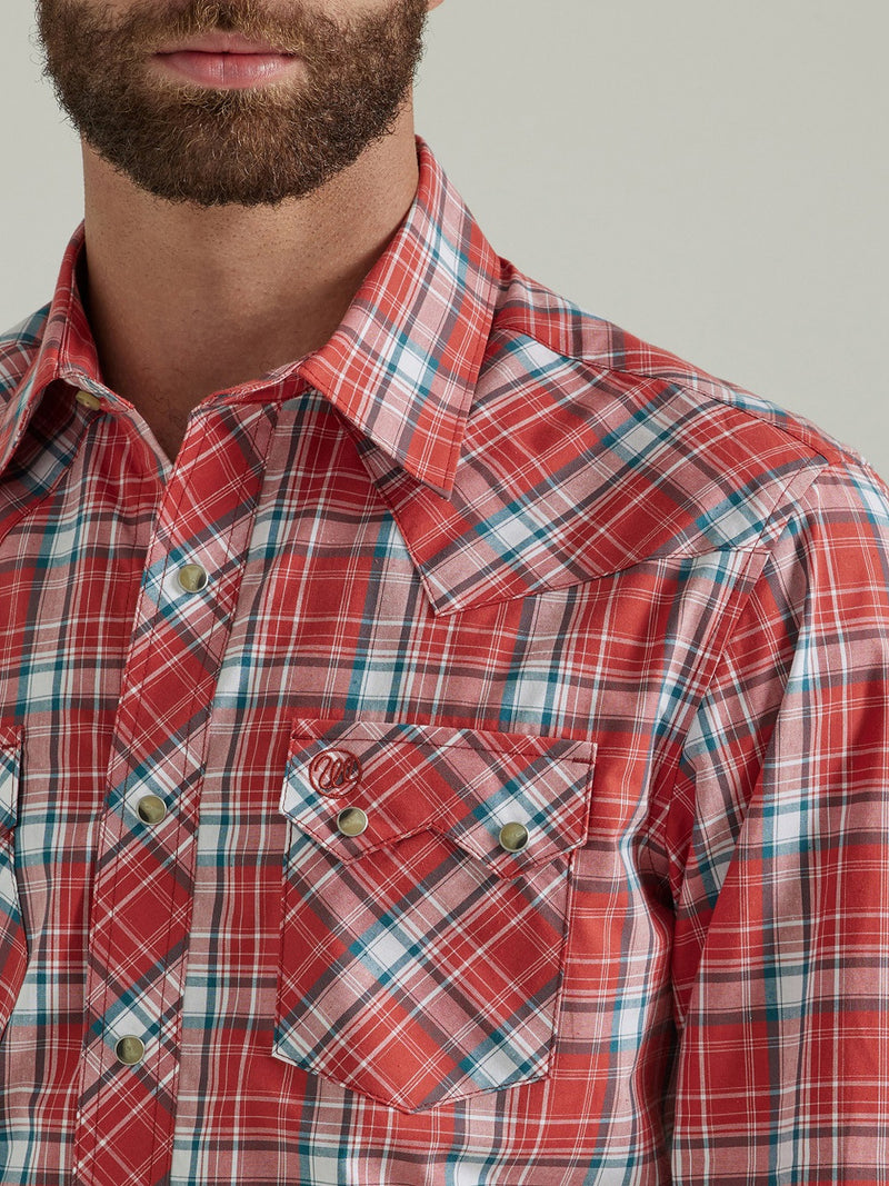 Load image into Gallery viewer, Wrangler Mens XXL Retro Core Plaid Snap Shirt - Red
