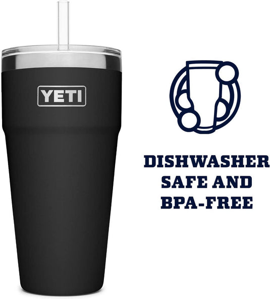 Yeti Rambler 26 Oz Straw Cup - Black