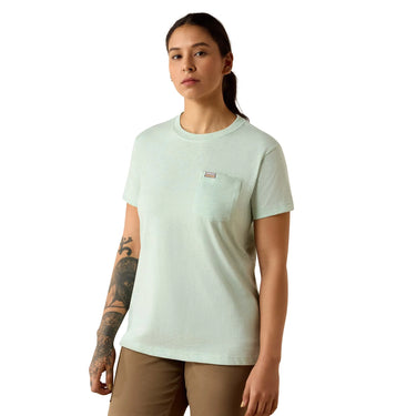 Ariat Rebar Cotton Strong Space Dyed T-Shirt (Clearly Aqua) Size M