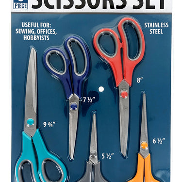 Sona Enterprises 5-Piece Cushion Grip Handle Scissor Set