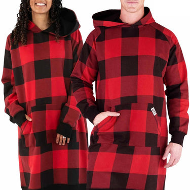 Lazy One Sleep Hoodie (Red Plaid) Size L/XL