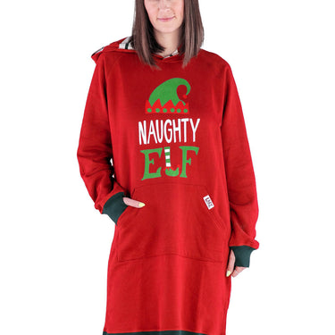 Lazy One Naughty Elf Sleep Hoodie (Country Red) Size S/M