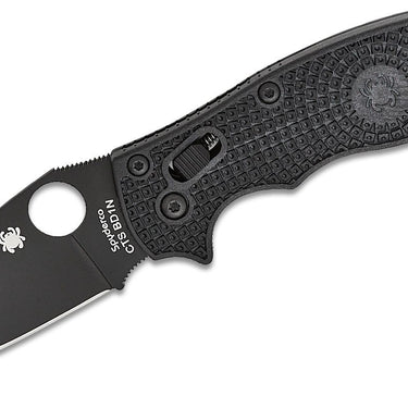Spyderco Manix 2 Folding Knife 3-3/8" BD-1 Black Plain Blade