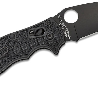 Spyderco Manix 2 Folding Knife 3-3/8" BD-1 Black Plain Blade