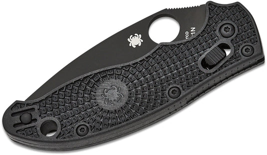 Spyderco Manix 2 Folding Knife 3-3/8" BD-1 Black Plain Blade