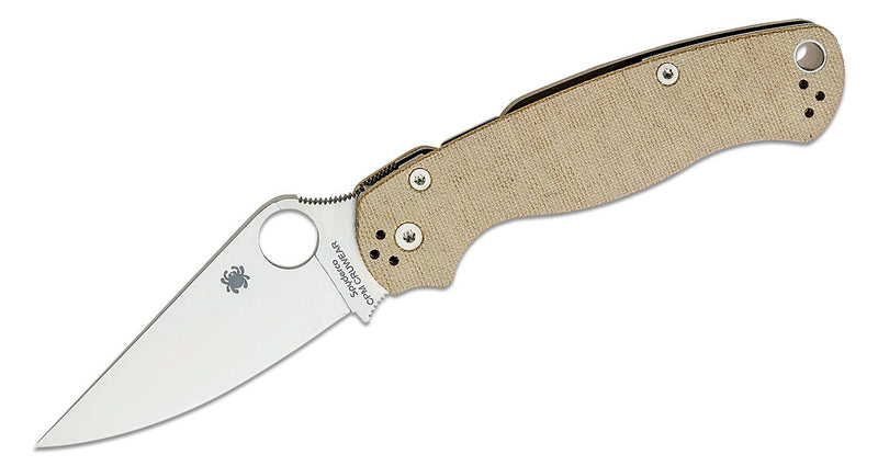 Load image into Gallery viewer, Spyderco Paramilitary 2 Folding Knife 3.47&quot; CruWear Satin Plain Blade
