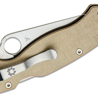 Spyderco Paramilitary 2 Folding Knife 3.47" CruWear Satin Plain Blade