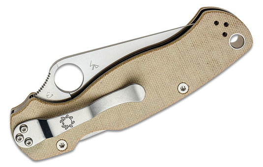 Spyderco Paramilitary 2 Folding Knife 3.47" CruWear Satin Plain Blade