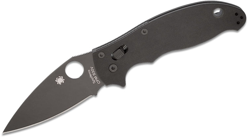 Load image into Gallery viewer, Spyderco Manix 2 Folding Knife 3-3/8&quot; Black Plain S30V Blade
