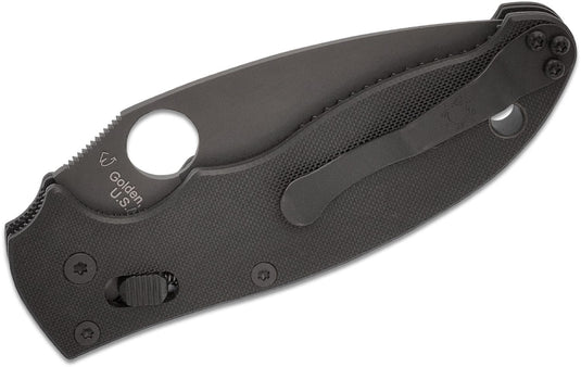 Spyderco Manix 2 Folding Knife 3-3/8" Black Plain S30V Blade