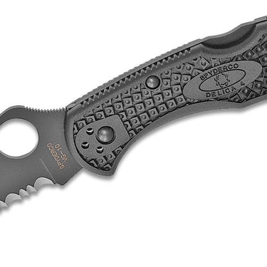 Spyderco Delica 4 Folding Knife 2-7/8" VG10 Black Combo Blade