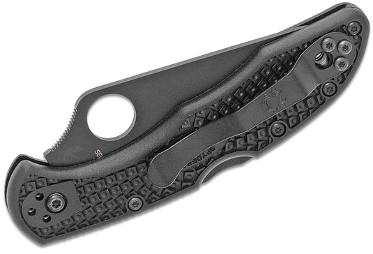 Spyderco Delica 4 Folding Knife 2-7/8" VG10 Black Combo Blade