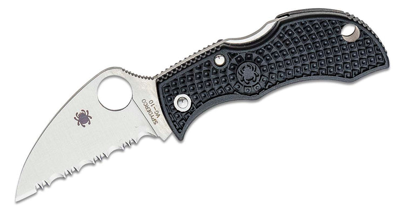 Load image into Gallery viewer, Spyderco Manbug Folding Knife 1.97&quot; VG10 Satin Wharncliffe Serrated Blade
