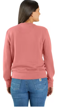 Carhartt Women's Relaxed Fit Midweight French Terry Crewneck Sweatshirt (Aged Coral) Size XXL