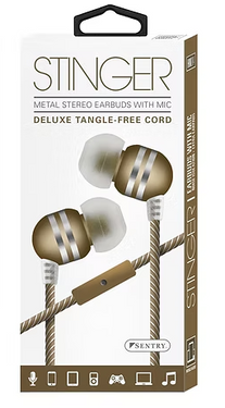 Sentry 4' Assorted Stinger Earbuds W/Mic