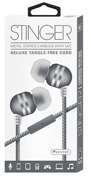 Sentry 4' Assorted Stinger Earbuds W/Mic