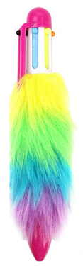 Fuzzy Pom-Pom Multi-Color Retractable Pen
