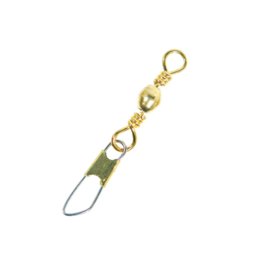 Eagle Claw Barrel Swivel with Safety Snap 3 Pack (Brass) Size 1