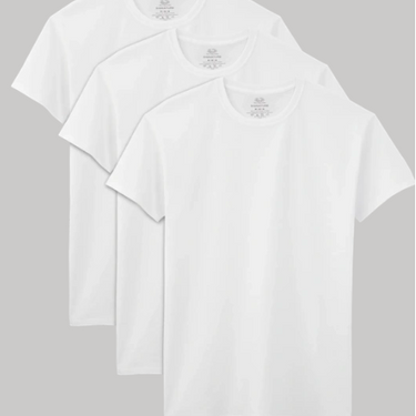 Fruit of the Loom Men's Short Sleeve Crew T-Shirt 3-Pack (White) Size L